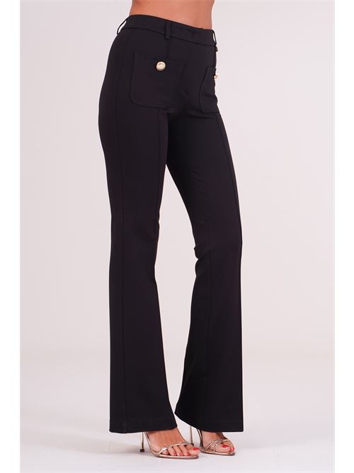 Pantalone a zampa in punto milano Luckylu Milano | PA30PMBLACK